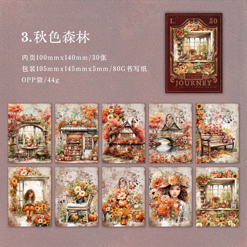 30PCS Vintage Scrapbook Paper TZWF