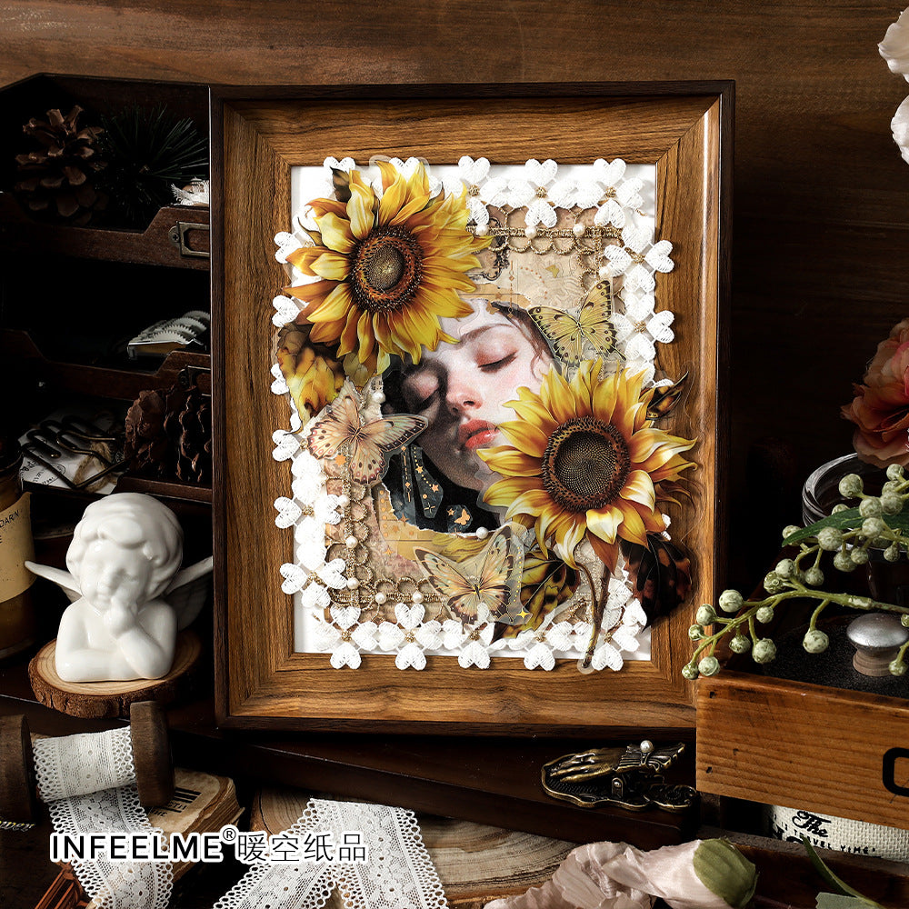 10 Pcs PET Flower Stickers Pack WRHS