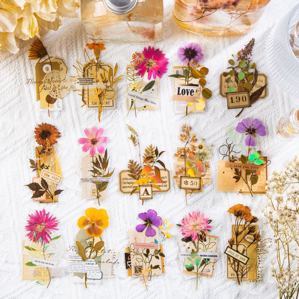 30pcs PET Flower Stickers GHBBS