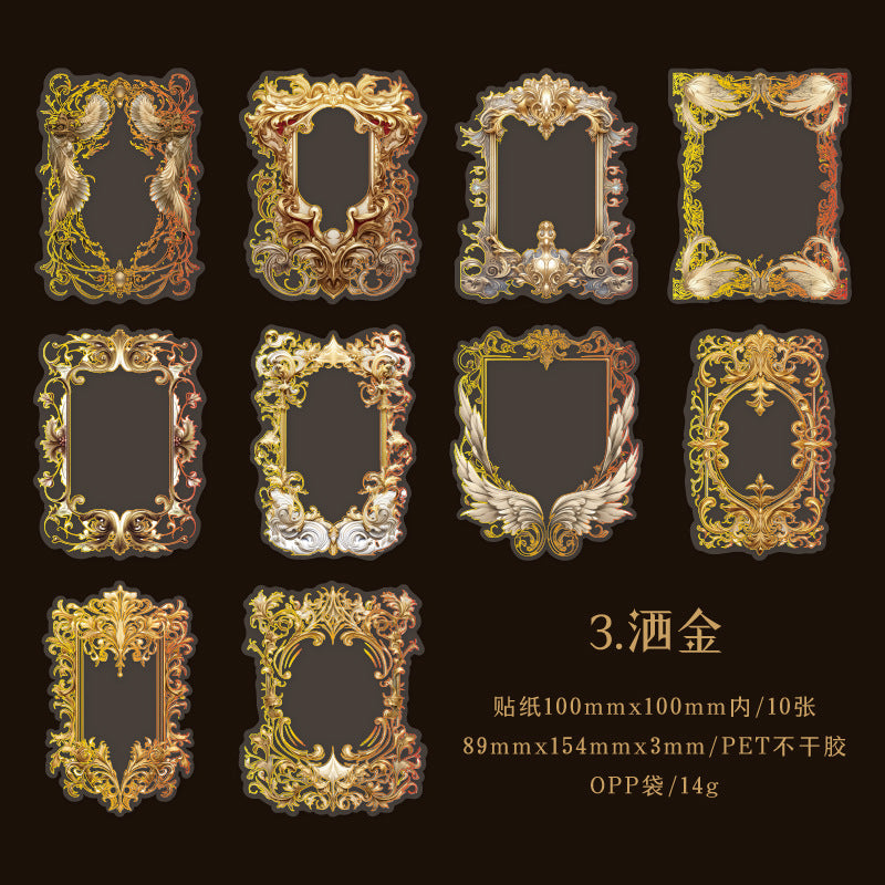 10 Pcs PET Frame Stickes LJSH