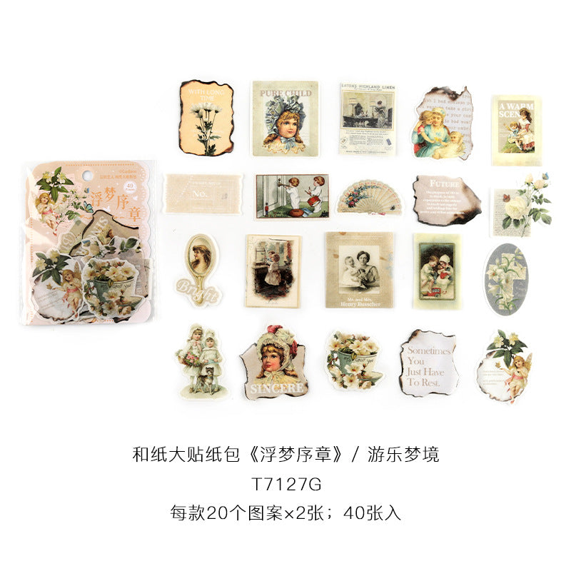 40 Pcs Washi Stickers Pack FMXZ