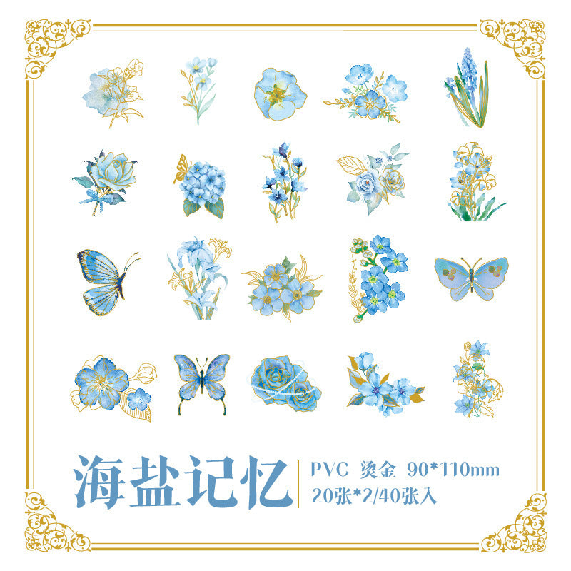 40PCS PVC Flower Stickers HZYS