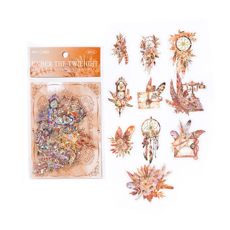 20pcs PET Feather Stickers WJYM