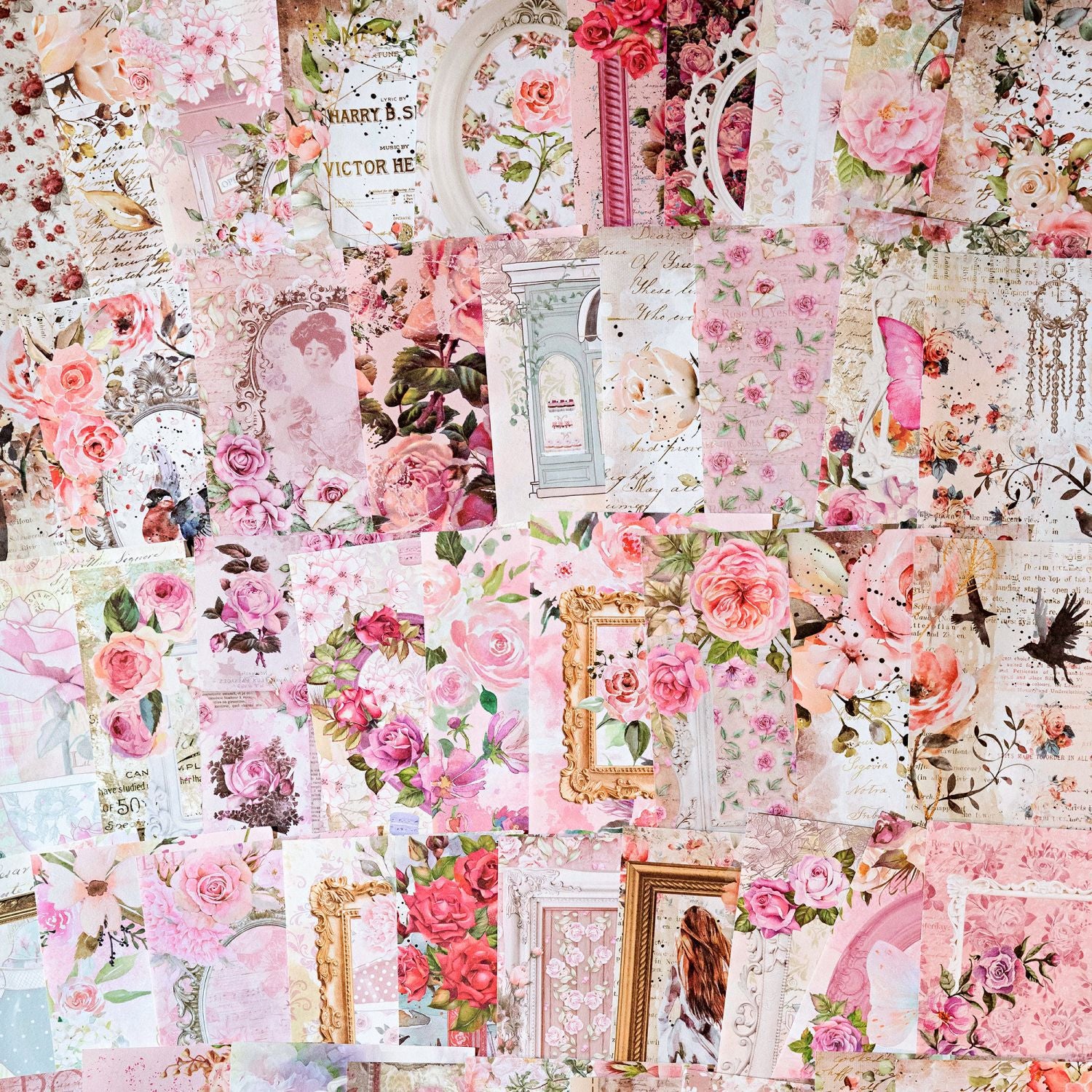 100 Sheets Vintage Scrapbook Paper SNHJ