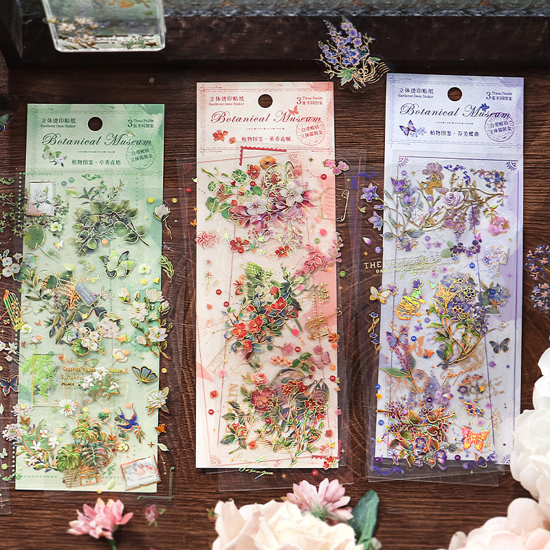 3 shets PET Plant Stickers ZWTJ