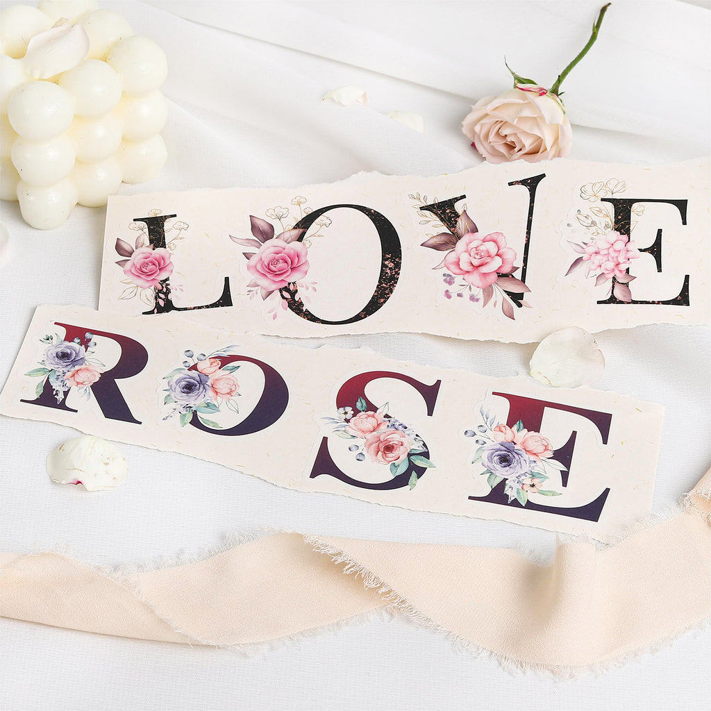 26 Pcs Floral Letter Stickers ZMHS
