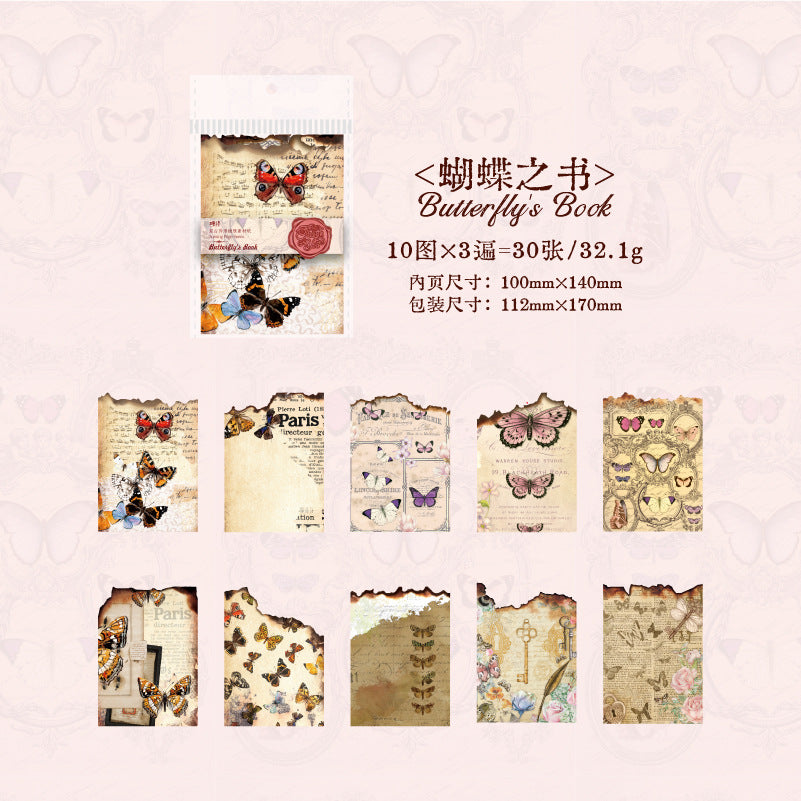 30pcs Vintage Scrapbook Paper RSSY