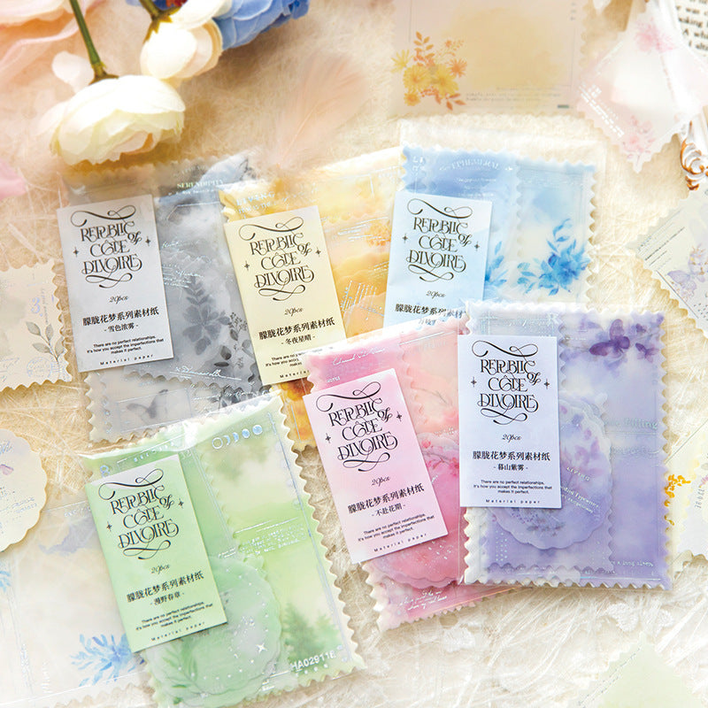 20Pcs Floral Scrapbook Paper MLHM