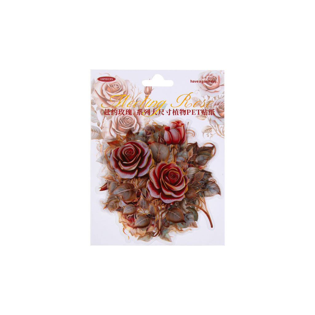 10 Pcs Vintage Rose Stickers FYMG