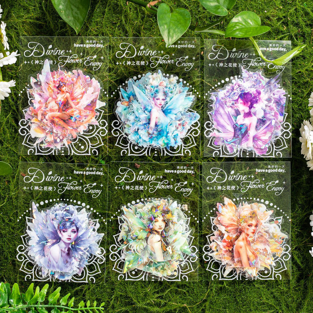 10pcs Flower Fairy PET Stickers SZHS