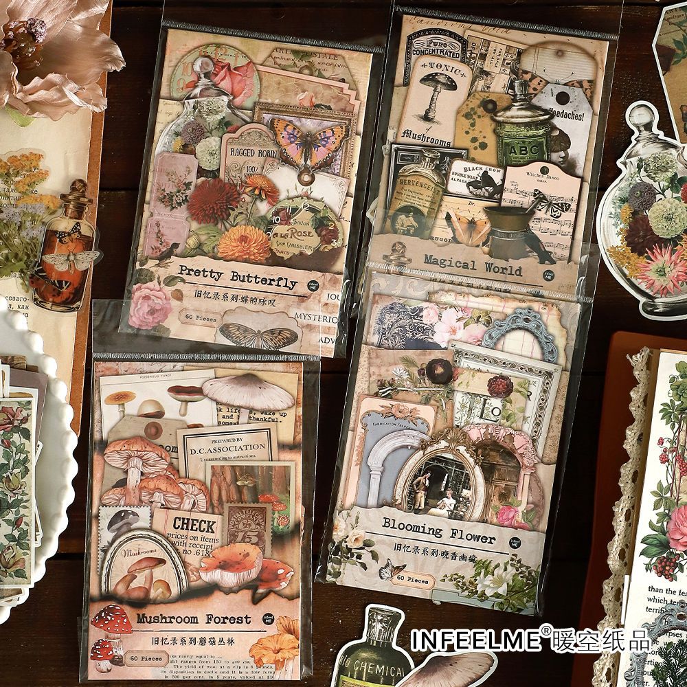 60Pcs Junk Journal Supplies Kit JYL