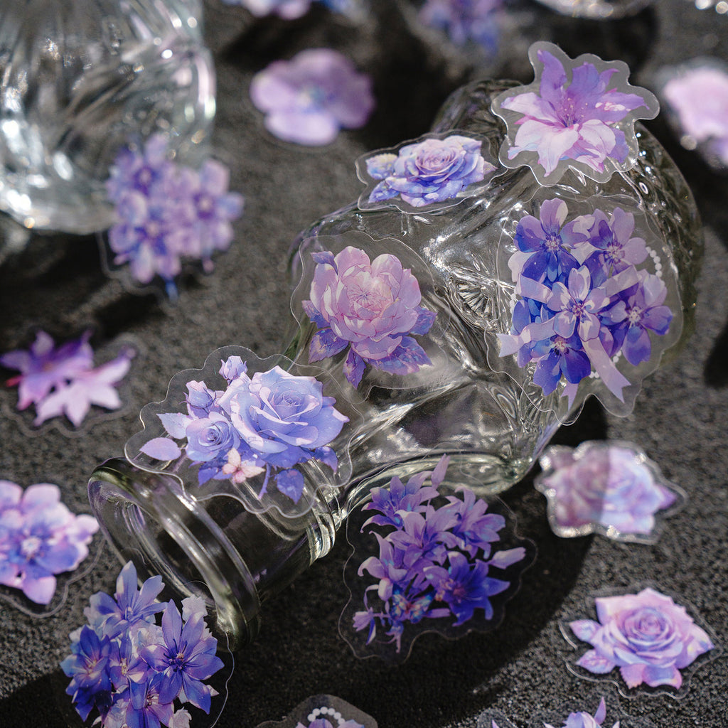 40pcs PET Flowers Stickers HHHXTJ