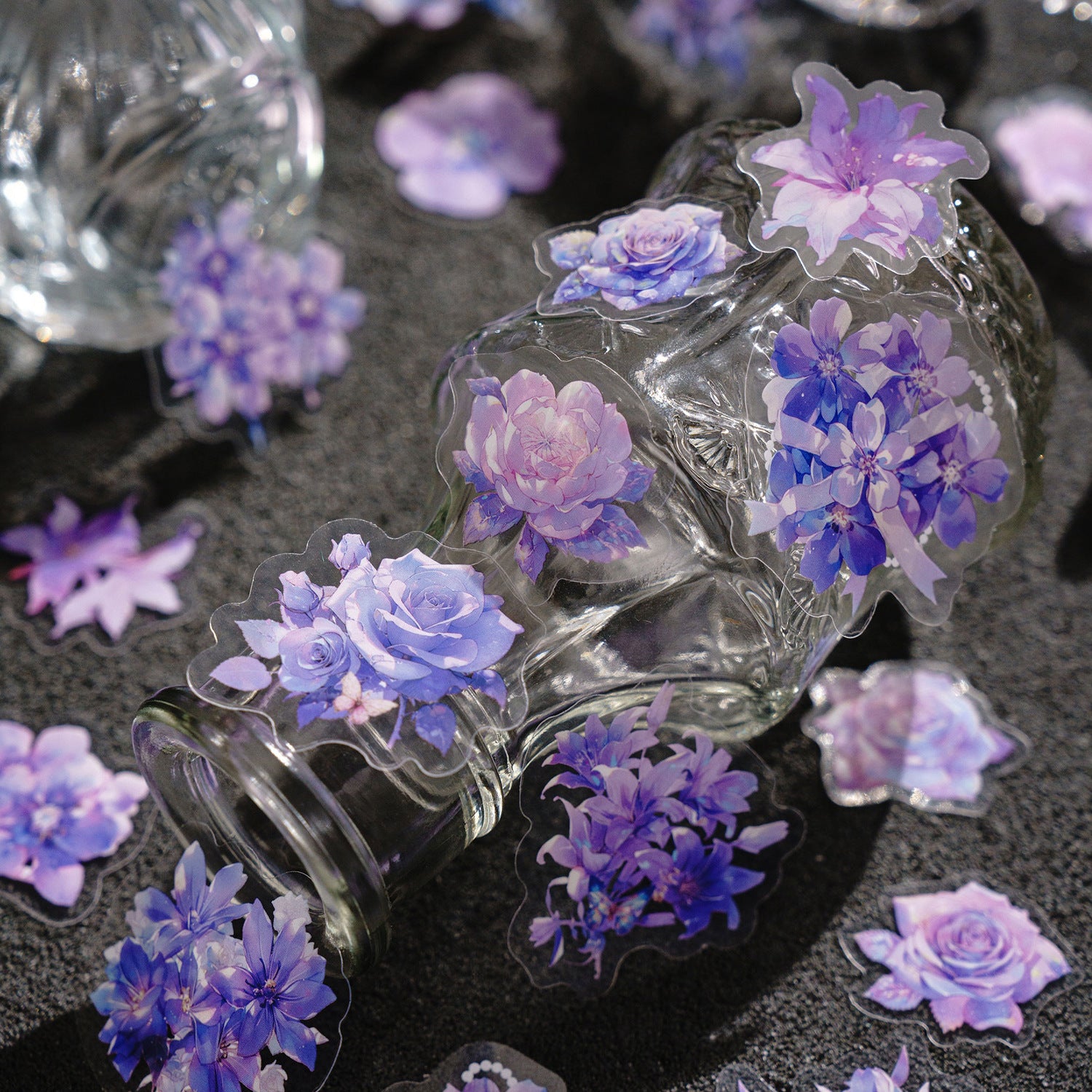 40pcs PET Flowers Stickers HHHXTJ