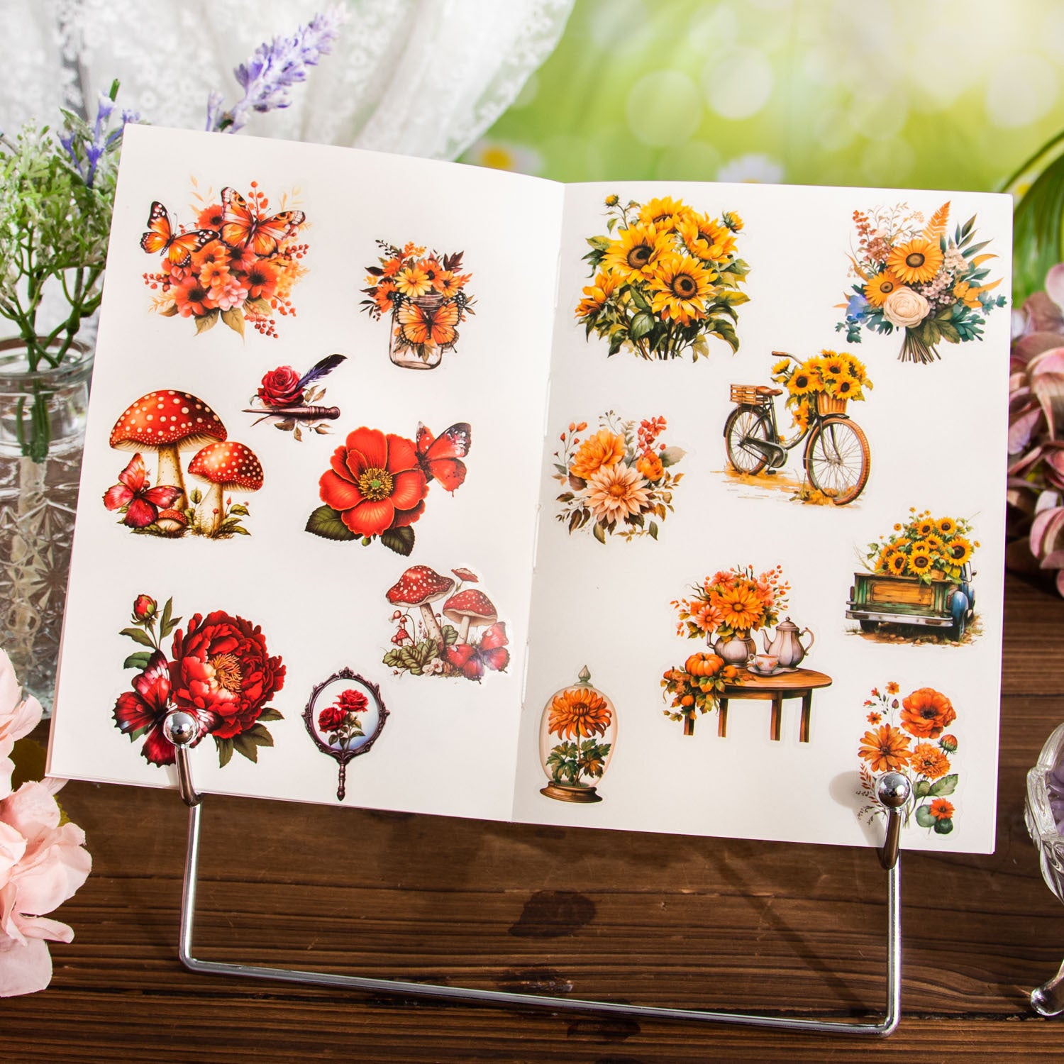 20 sheets PET Flower Stickers SFDHY