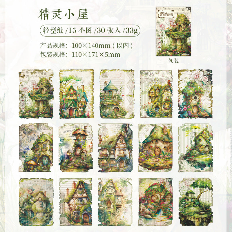 30 sheets Castle Scrapbook Paper JLDCB