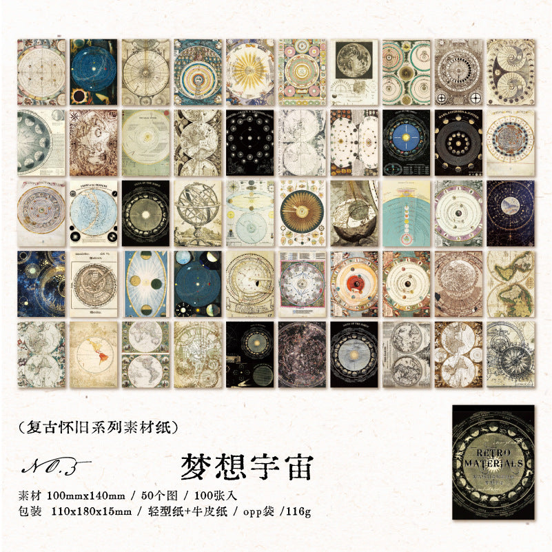 100 sheet Vintage Scrapbook Paper FGHJ
