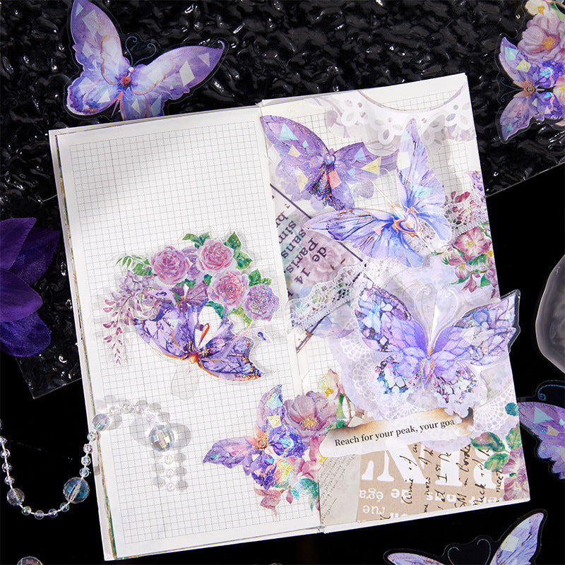 10pcs Flower and Butterfly PET Stickers SSZG