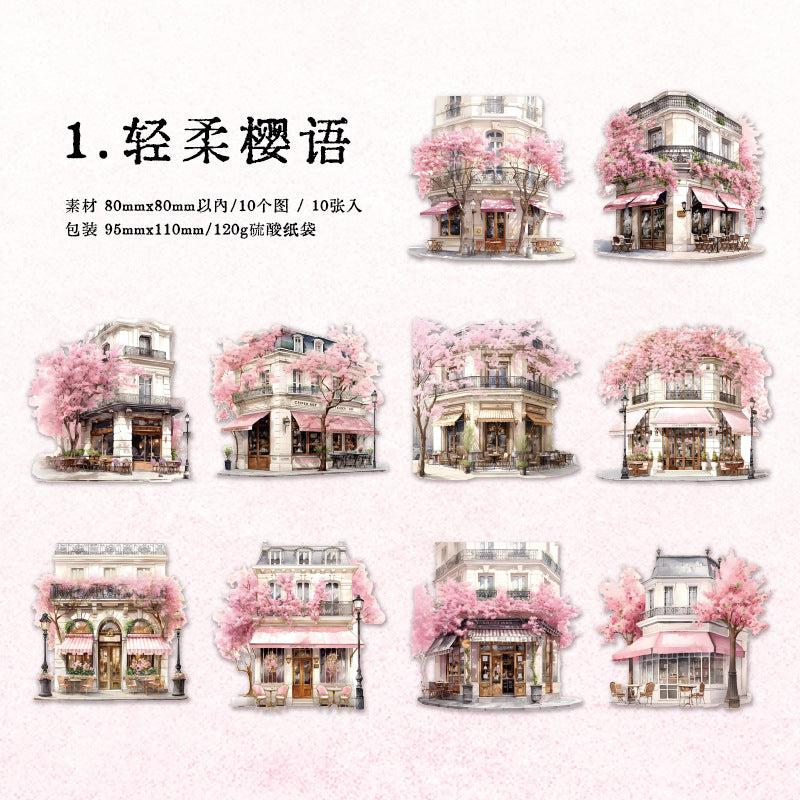 10Pcs House Stickers CMYH