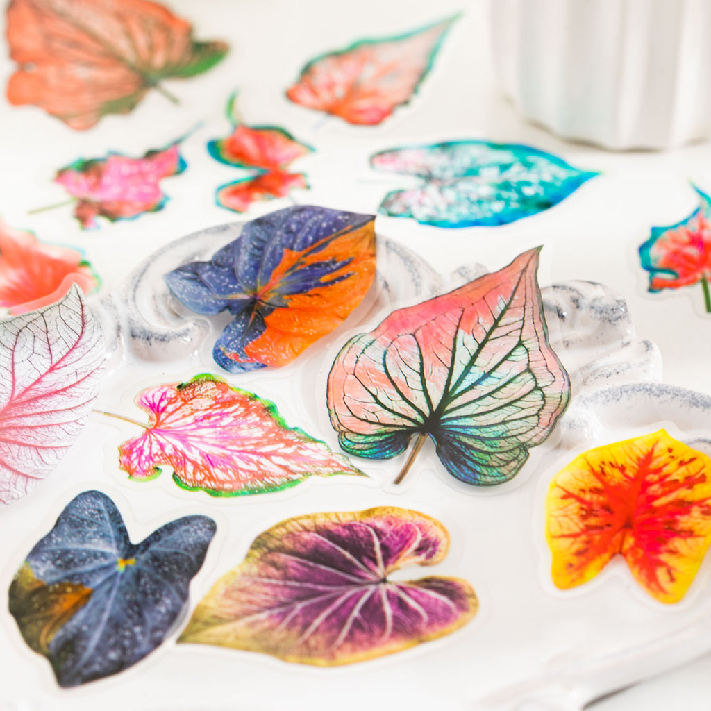 30pcs PET Leaf Stickers FZSY