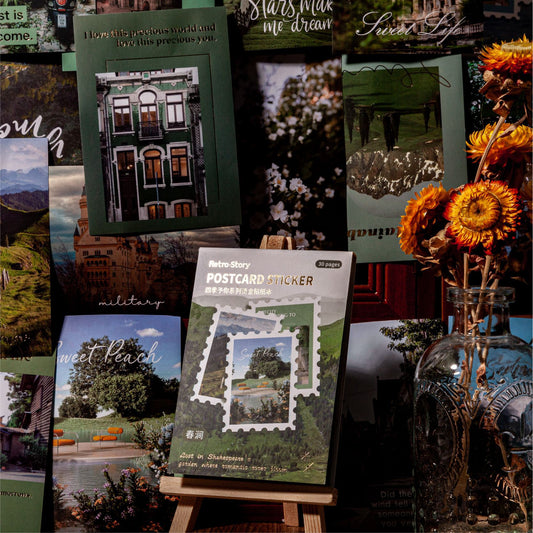 30 Sheets Landscape Stickers Book SJYN