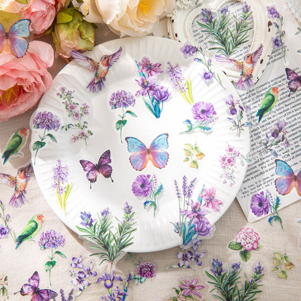 60Pcs PET Flower Stickers ZRWWPZ