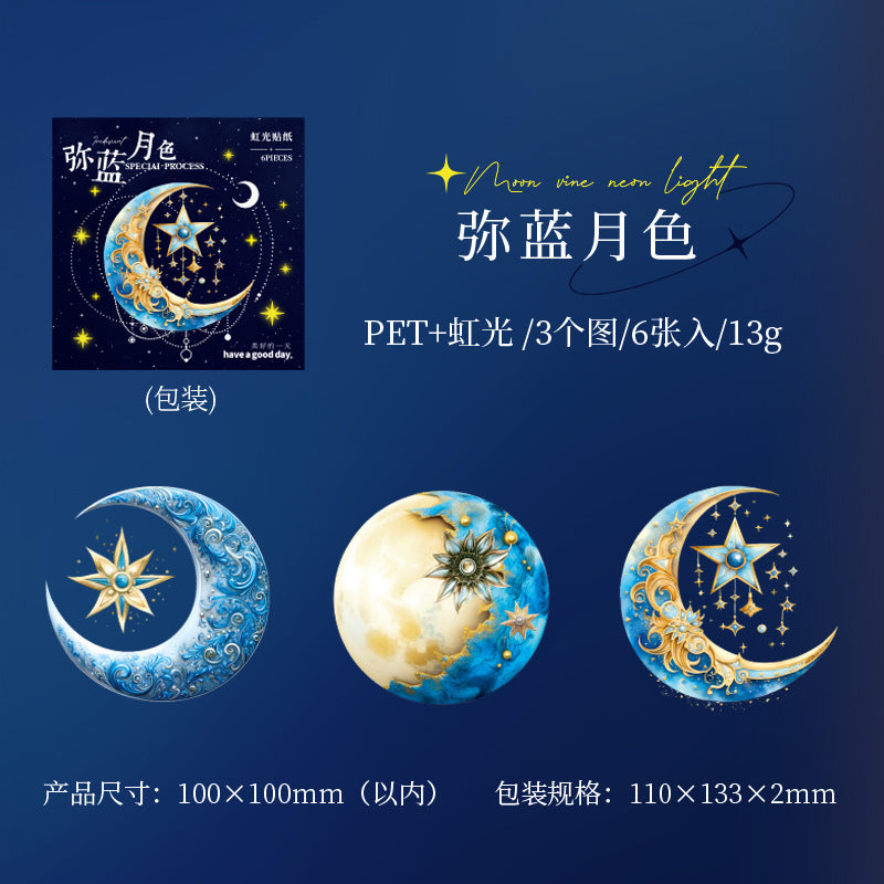6 Pcs Moon Stickers YMNG