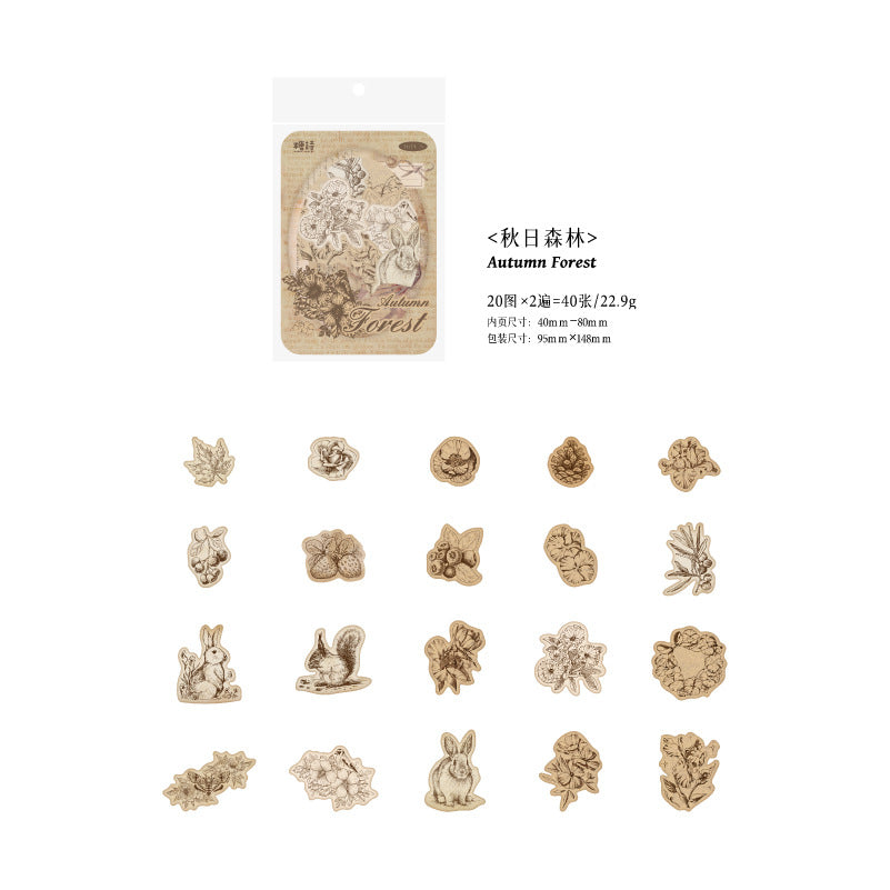 40pcs Vintage Journaling Stickers SGLZ
