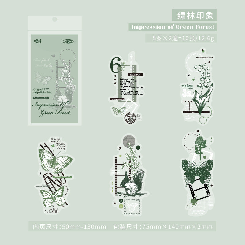 10 Pcs Junk Journal PET Stickers JPHYL