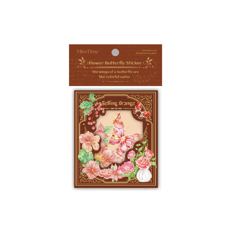 20pcs PET Flower and Butterfly Stickers XCDH