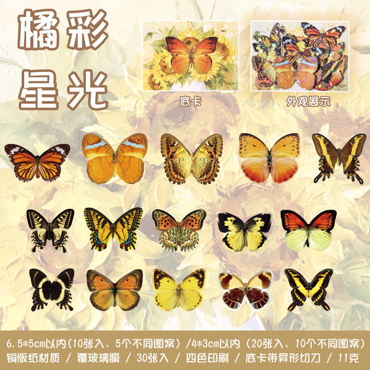 30PCS PET Butterfly Stickers HDYJ