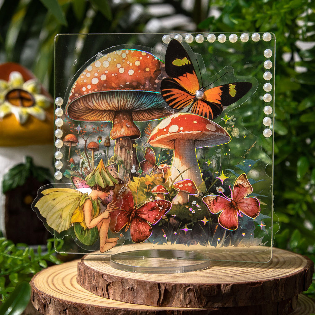 10pcs PET Mushroon Stickers MHZS