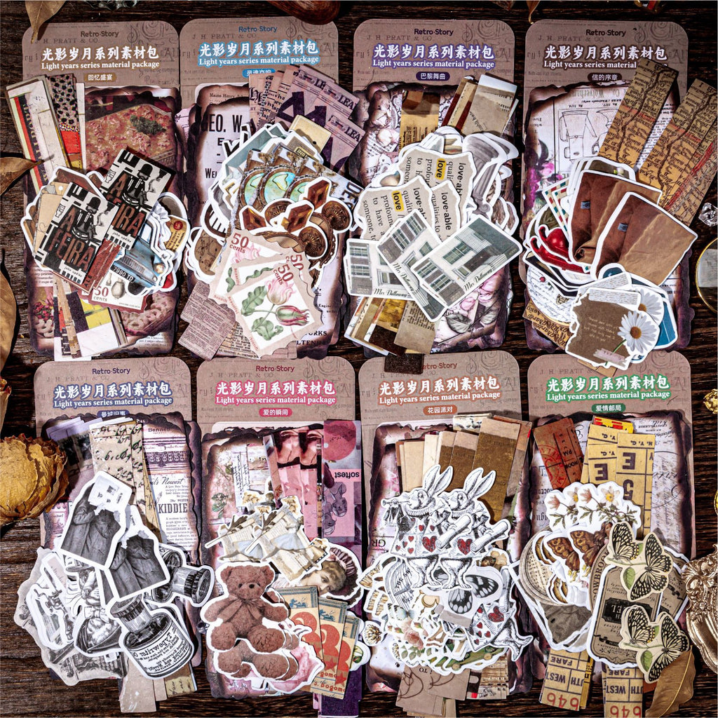 51 Pcs Vintage Junk Journal Stickers GYSY