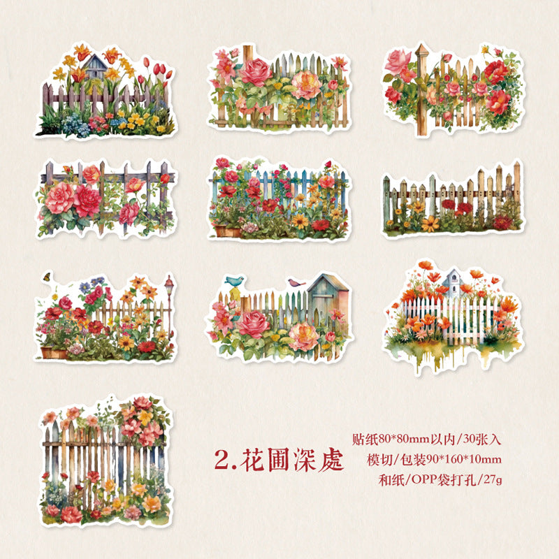 30pcs Garden Washi Stickes HYXJ