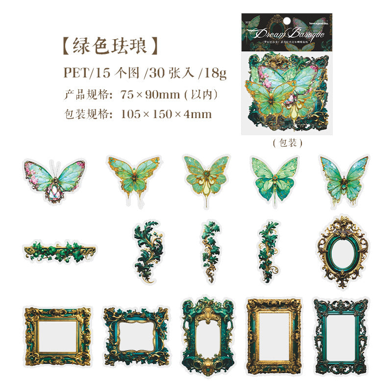 30pcs Vintage Frame Stickers MHBLK