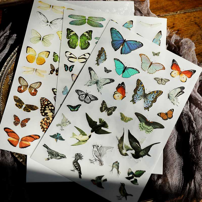 3 Sheets Botanical Rub on Stickers