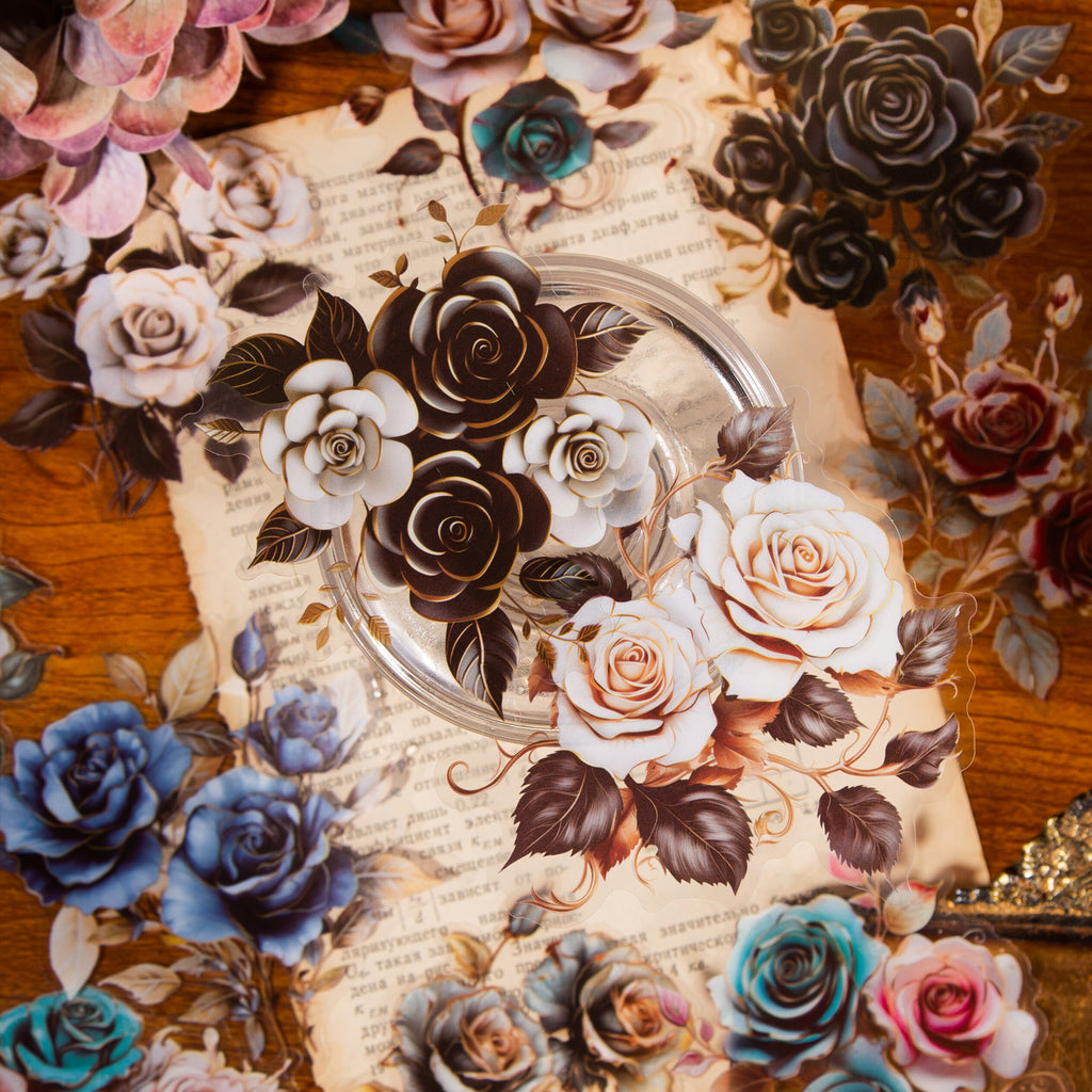 10 Pcs Vintage Rose Stickers FYMG