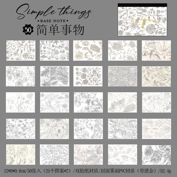 50pcs Vintage Scrapbook Paper WXZY