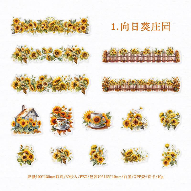 30pcs Garden PET Stickers ALSZY