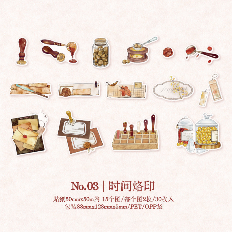 30Pcs Vintage Stickers MHDXP