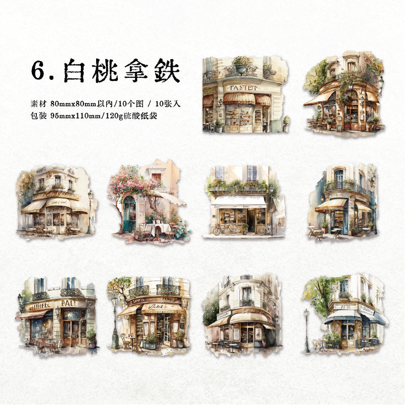 10Pcs House Stickers CMYH