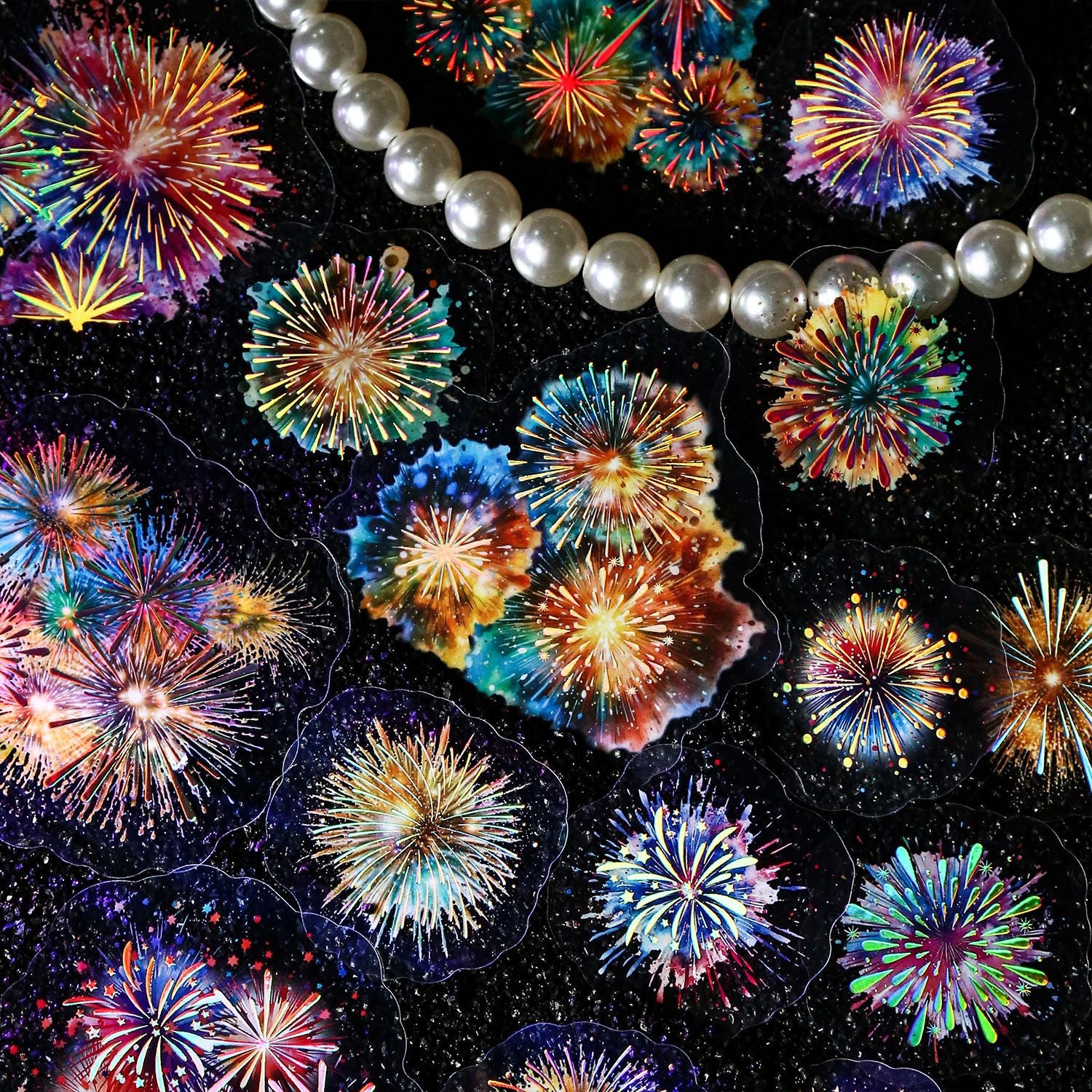 10pcs Fireworks PET Stickers XLYH