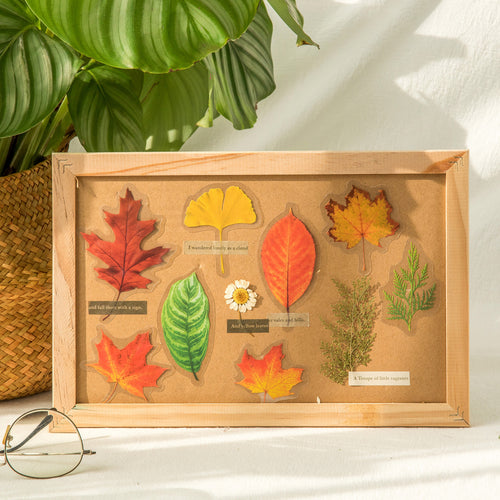 10Pcs PET Leaf Stickers YZQF
