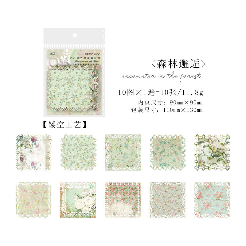 10Pcs Lace Cutout Paper WDLYMM