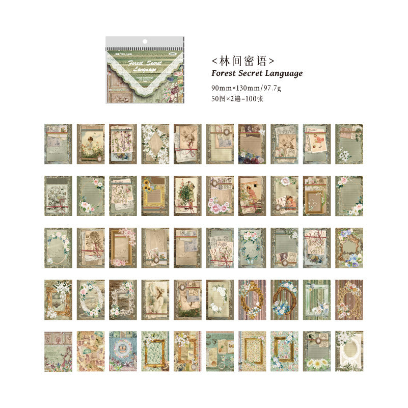 100 Sheets Vintage Scrapbook Paper SNHJ