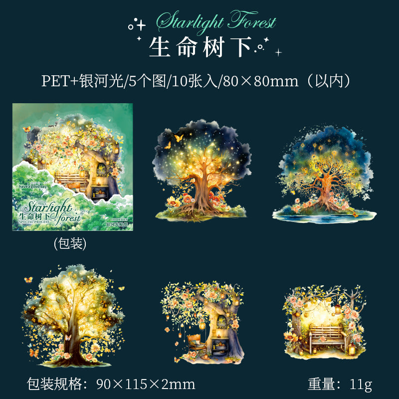 10 Pcs Forest PET Stickers XGSL