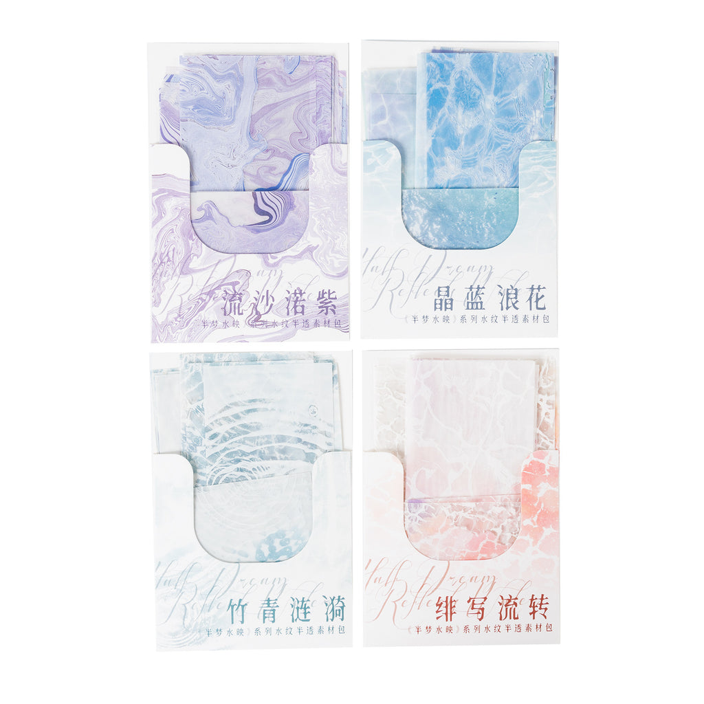 20Pcs Water Ripple Translucent Scrapbook Paper BMYS