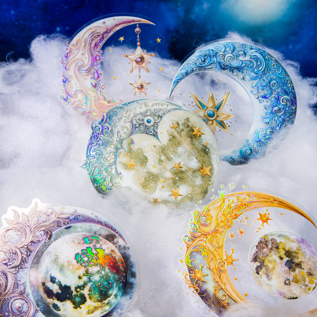 6 Pcs Moon Stickers YMNG