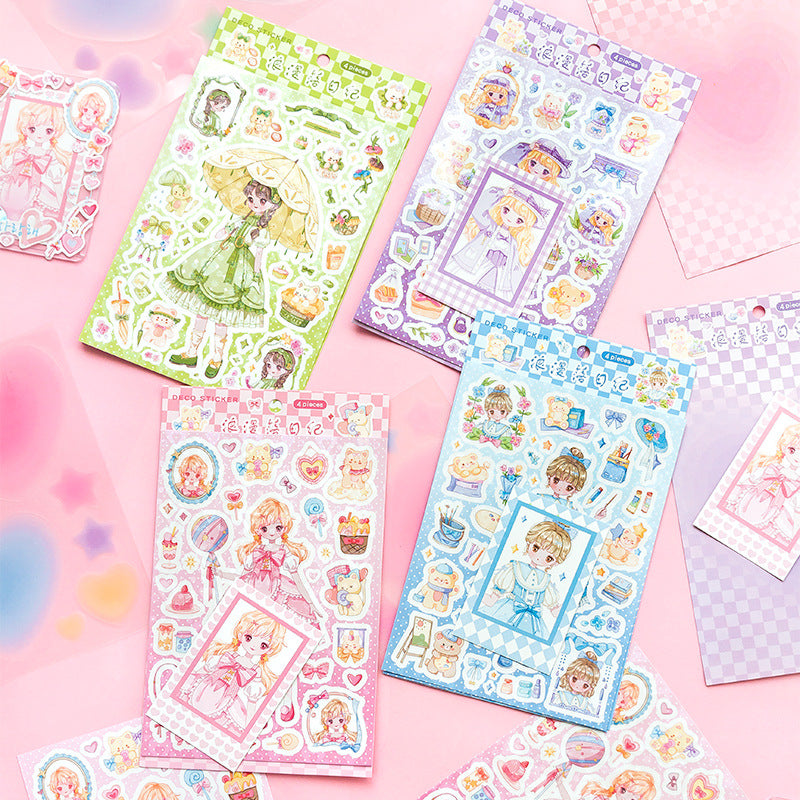 2 pcs Carton Girl Stickers LMLR