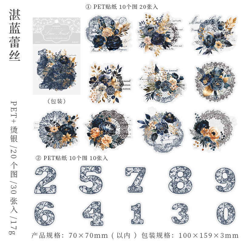 30pcs PET Flower Stickers LSSY