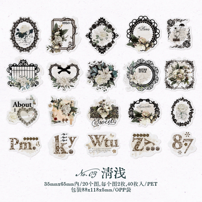20pcs PET Frame Stickers JPJL